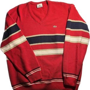 lacoste striped vintage sweater